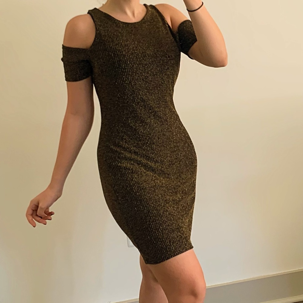 sparkly black and gold dress